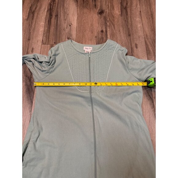 Vintage Vanity Fair Sage Green Quilted Yoke Full-Zip Robe Dress Small S Pockets - Picture 5 of 9